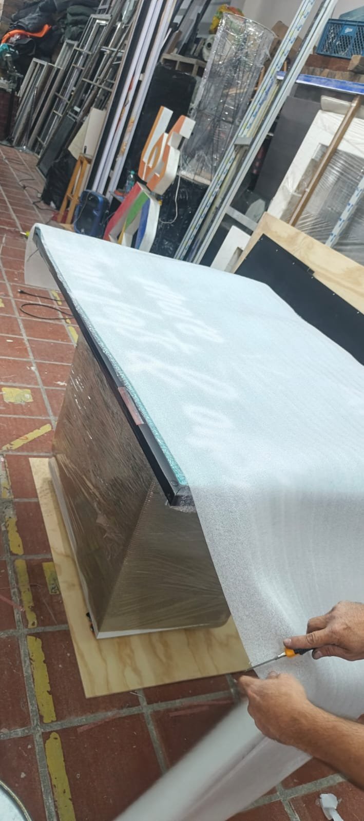 Vista superior · vinilo termo-impreso